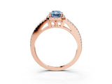 Rose gold Fancy Blue Radiant Cut Diamond Halo Split Shank Engagement Ring_65