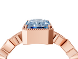 Rose gold Fancy Blue Radiant  Cut Diamond Milgrain Marquise Band with Prong Setting_7