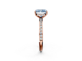 Rose gold Fancy Blue Radiant  Cut Diamond Pavé Band Ring with Four-Prong Setting_26
