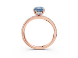 Rose gold Fancy Blue Radiant  Cut Diamond Pavé Band Ring with Four-Prong Setting_27