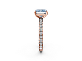 Rose gold Fancy Blue Radiant  Cut Diamond Pavé Band with Four-Prong Setting_22