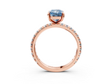 Rose gold Fancy Blue Radiant  Cut Diamond Pavé Band with Four-Prong Setting_23