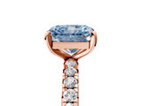 Rose gold Fancy Blue Radiant  Cut Diamond Pavé Band with Four-Prong Setting_25