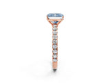 Rose gold Fancy Blue Radiant Cut Diamond Pavé Solitaire Engagement Ring with Four-Prong Setting_73