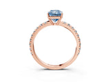 Rose gold Fancy Blue Radiant Cut Diamond Pavé Solitaire Engagement Ring with Four-Prong Setting_74