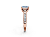 Rose gold Fancy Blue Radiant  Cut Diamond Pave Band with Four-Prong Setting_35