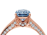 Rose gold Fancy Blue Radiant  Cut Diamond Pave Band with Four-Prong Setting_37