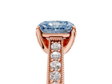 Rose gold Fancy Blue Radiant  Cut Diamond Pave Band with Four-Prong Setting_38