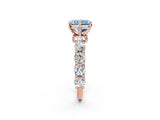 Rose gold Fancy Blue Radiant Cut Diamond Side Stone Engagement Ring with Four-Prong Setting_50