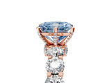 Rose gold Fancy Blue Radiant Cut Diamond Side Stone Engagement Ring with Four-Prong Setting_53