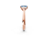 Rose gold Fancy Blue Radiant Cut Diamond Solitaire Engagement Ring with Cathedral Setting and Four-Prong Mount_113
