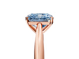Rose gold Fancy Blue Radiant Cut Diamond Solitaire Engagement Ring with Cathedral Setting and Four-Prong Mount_116