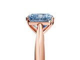 Rose gold Fancy Blue Radiant Cut Diamond Solitaire Engagement Ring with Cathedral Setting and Four-Prong Mount_29