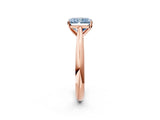 Rose gold Fancy Blue Radiant Cut Diamond Solitaire Engagement Ring with Cathedral Setting and Four-Prong Mount_32
