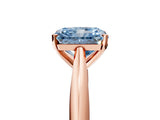 Rose gold Fancy Blue Radiant Cut Diamond Solitaire Engagement Ring with Cathedral Setting and Four-Prong Mount_35