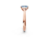 Rose gold Fancy Blue Radiant Cut Diamond Solitaire Engagement Ring with Cathedral Setting and Four-Prong Mount_80