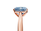 Rose gold Fancy Blue Radiant Cut Diamond Solitaire Engagement Ring with Cathedral Setting and Four-Prong Mount_83
