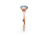 Rose gold Fancy Blue Radiant Cut Diamond Solitaire Engagement Ring with Classic Band and Four-Prong Setting_26