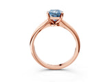 Rose gold Fancy Blue Radiant Cut Diamond Solitaire Engagement Ring with Classic Band and Four-Prong Setting_27