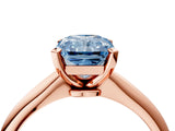 Rose gold Fancy Blue Radiant Cut Diamond Solitaire Engagement Ring with Classic Band and Four-Prong Setting_28