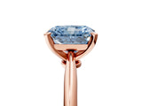 Rose gold Fancy Blue Radiant Cut Diamond Solitaire Engagement Ring with Classic Band and Four-Prong Setting_29