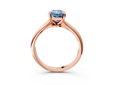 Rose gold Fancy Blue Radiant Cut Diamond Solitaire Engagement Ring with Classic Band and Four-Prong Setting_92