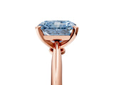 Rose gold Fancy Blue Radiant Cut Diamond Solitaire Engagement Ring with Classic Band and Four-Prong Setting_94