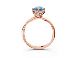 Rose gold Fancy Blue Radiant Cut Diamond Solitaire Engagement Ring with Four-Prong Setting and Classic Band_23