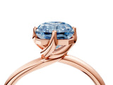 Rose gold Fancy Blue Radiant Cut Diamond Solitaire Engagement Ring with Four-Prong Setting and Classic Band_24