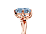 Rose gold Fancy Blue Radiant Cut Diamond Solitaire Engagement Ring with Four-Prong Setting and Classic Band_25