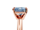 Rose gold Fancy Blue Radiant Cut Diamond Solitaire Engagement Ring with Round Band and Four-Prong Setting_159