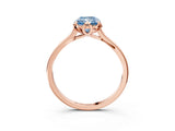 Rose gold Fancy Blue Radiant Cut Diamond Solitaire Ring with Flower Prong Setting and Classic Band_40