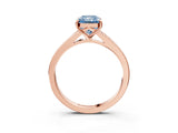 Rose gold Fancy Blue Radiant Cut Diamond Solitaire Ring with Pavé Band and Prong Setting_15