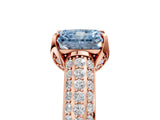Rose gold Fancy Blue Radiant Cut Diamond Solitaire Ring with Three-Row Pavé Band and Four-Prong Setting_42