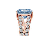 Rose gold Fancy Blue Radiant Cut Diamond Split Shank Pavé Engagement Ring with Four-Prong Setting_82