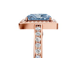 Rose gold Fancy Blue Radiant  Cut Halo Pave Split Shank Prong Setting Ring_37