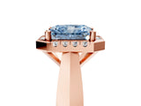 Rose gold Fancy Blue Radiant  Cut Halo Solitaire Engagement Ring with Square Band and Four-Prong Setting_71