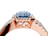 Rose gold Fancy Blue Radiant  Cut Halo Split Shank Diamond Ring with Four-Prong Setting_48