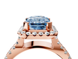 Rose gold Fancy Blue Radiant  Cut Halo Split Shank Pave Set Ring_66