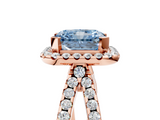 Rose gold Fancy Blue Radiant  Cut Halo Split Shank Pave Set Ring_67