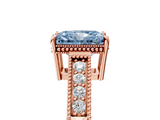 Rose gold Fancy Blue Radiant  Cut Milgrain Channel Set Engagement Ring with Solitaire Prong Setting_54