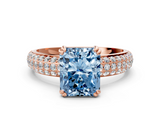 Rose gold Fancy Blue Radiant  Cut Pave Diamond Engagement Ring with Channel Set Band and Four-Prong Setting_20