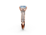 Rose gold Fancy Blue Radiant  Cut Pave Diamond Engagement Ring with Channel Set Band and Four-Prong Setting_22