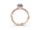 Rose gold Fancy Blue Radiant  Cut Pave Diamond Engagement Ring with Channel Set Band and Four-Prong Setting_23