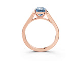 Rose gold Fancy Blue Radiant Cut Solitaire Cathedral Diamond Engagement Ring with Channel-Set Band and Four-Prong Setting_6
