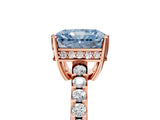 Rose gold Fancy Blue Radiant Cut Solitaire Diamond Engagement Ring with Pavé Band and Six-Prong Setting_17