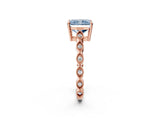 Rose gold Fancy Blue Radiant Cut Solitaire Diamond Ring with Infinity Twist Band and Four-Prong Setting_14