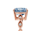Rose gold Fancy Blue Radiant Cut Solitaire Diamond Ring with Infinity Twist Band and Four-Prong Setting_17