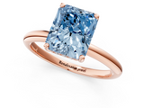 Rose gold Fancy Blue Radiant  Cut Solitaire Engagement Ring with Four-Prong Setting and Classic Band_21
