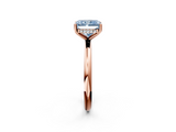 Rose gold Fancy Blue Radiant  Cut Solitaire Engagement Ring with Four-Prong Setting and Classic Band_22